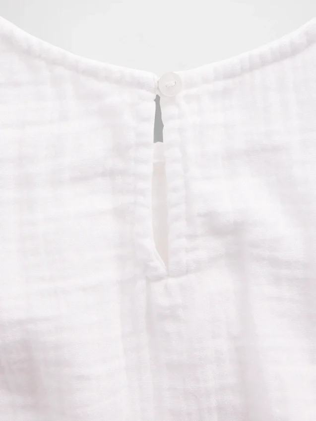 Cotton Gauze Racer Shell Tank Top