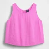 Cotton Gauze Racer Shell Tank Top