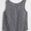 Cotton Gauze Racer Shell Tank Top