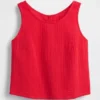 Cotton Gauze Racer Shell Tank Top