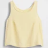 Cotton Gauze Racer Shell Tank Top