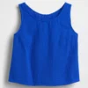 Cotton Gauze Racer Shell Tank Top