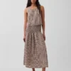 Cotton Gauze Smocked-Waist Maxi Skirt