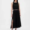 Cotton Gauze Smocked-Waist Maxi Skirt