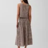 Cotton Gauze Smocked-Waist Maxi Skirt