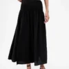 Cotton Gauze Smocked-Waist Maxi Skirt