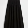 Cotton Gauze Smocked-Waist Maxi Skirt
