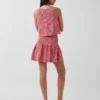 Cotton Gauze Smocked-Waist Mini Skort