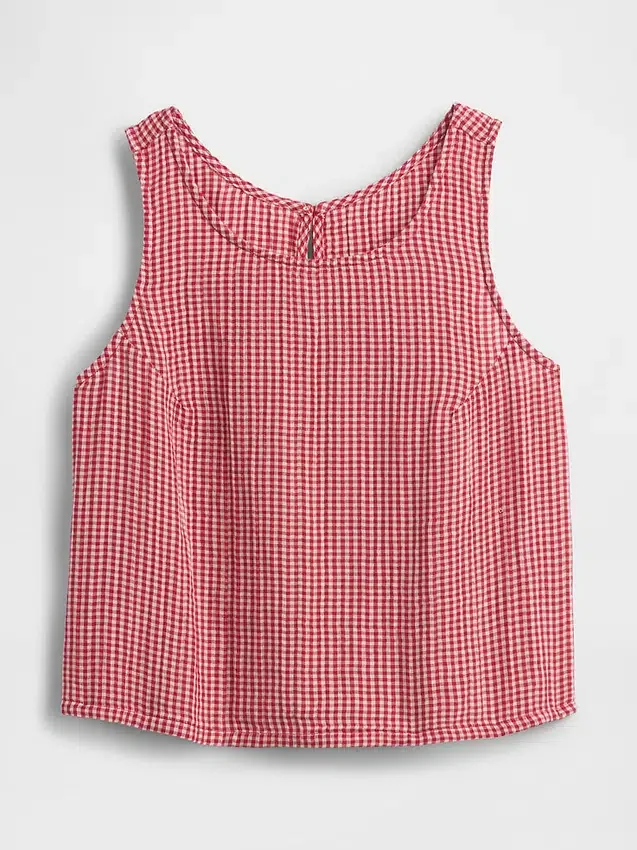 Cotton Gauze Smocked-Waist Mini Skort