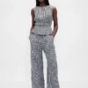 Cotton Gauze Smocked-Waist Peplum Top