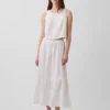 Cotton Gauze Tiered Easy Maxi Skirt