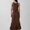 Cotton Gauze Tiered Easy Maxi Skirt
