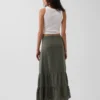 Cotton Gauze Tiered Easy Maxi Skirt