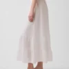 Cotton Gauze Tiered Easy Maxi Skirt