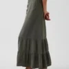 Cotton Gauze Tiered Easy Maxi Skirt