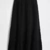 Cotton Gauze Tiered Easy Maxi Skirt