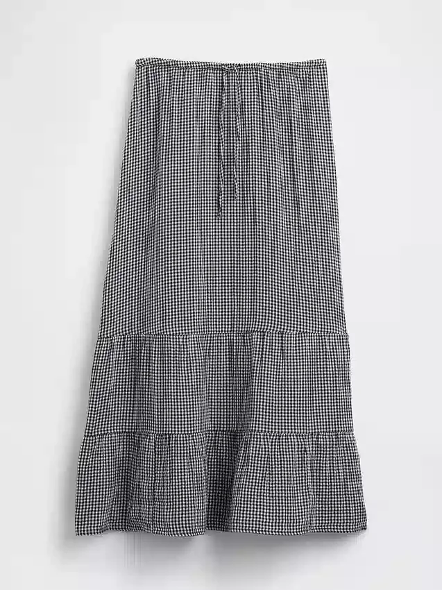 Cotton Gauze Tiered Easy Maxi Skirt