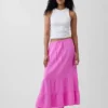 Cotton Gauze Tiered Easy Maxi Skirt