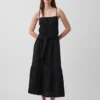 Cotton Gauze Tiered Empire Waist Dress