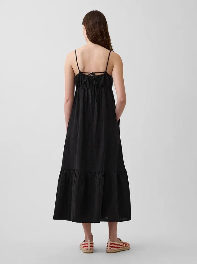 Cotton Gauze Tiered Empire Waist Dress