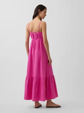 Cotton Gauze Tiered Empire Waist Dress