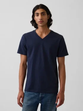 Cotton Jersey V-Neck T-Shirt