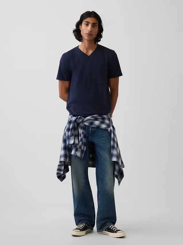 Cotton Jersey V-Neck T-Shirt