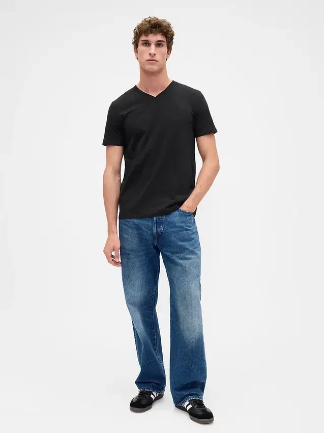 Cotton Jersey V-Neck T-Shirt