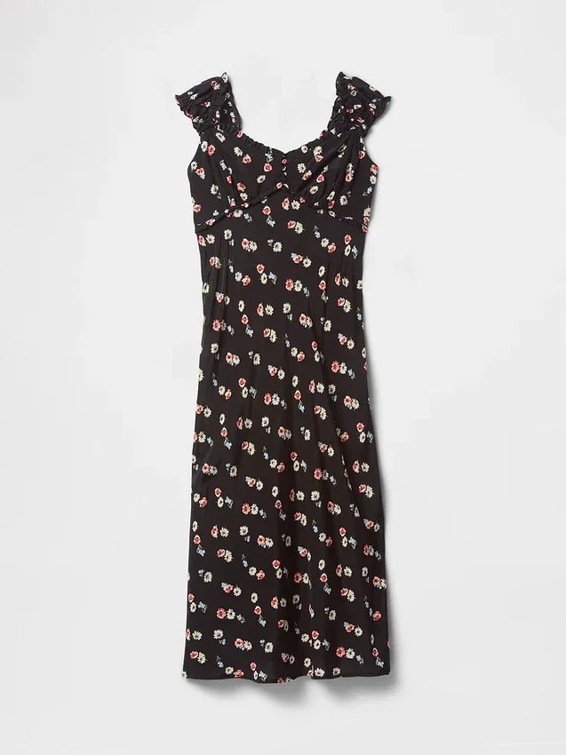 Crepe Sweetheart Maxi Dress
