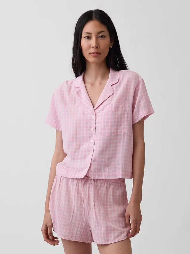 Crinkle Gauze Oversized Pj Shirt