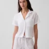 Crinkle Gauze Oversized Pj Shirt