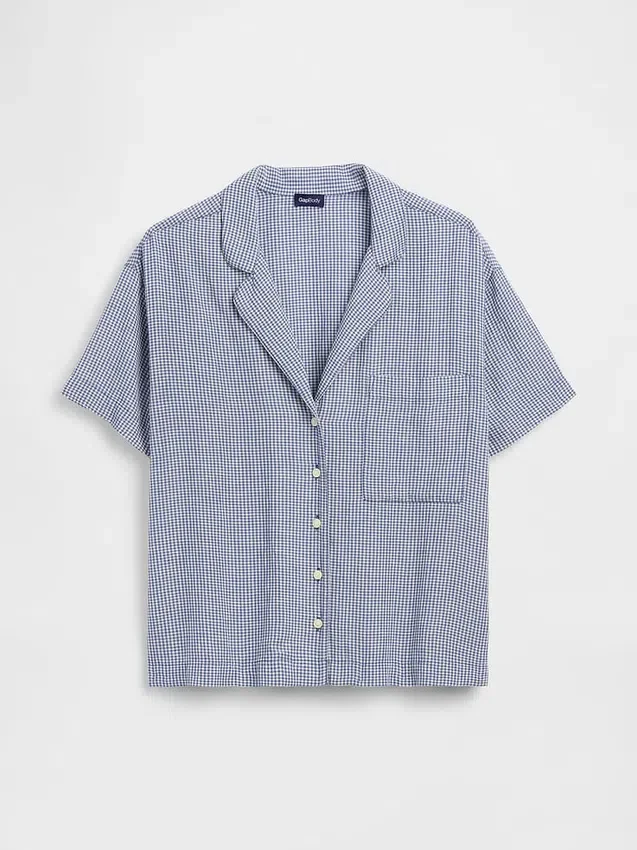 Crinkle Gauze Oversized Pj Shirt