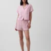 Crinkle Gauze Pj Shorts