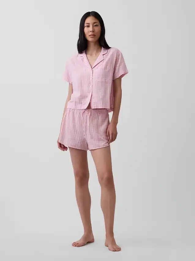 Crinkle Gauze Pj Shorts
