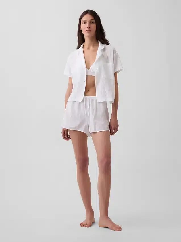 Crinkle Gauze Pj Shorts