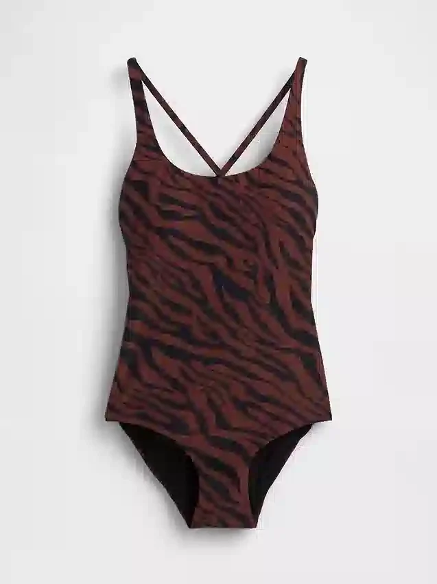 Cross-Back One-Piece Swimsuit