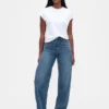 Curvy High Rise Barrel Jeans