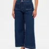 Curvy High Rise Stride Wide-Leg Ankle Jeans