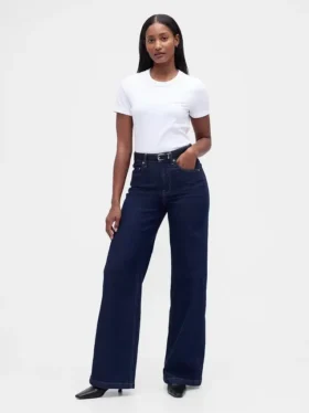 Curvy High Rise Stride Wide-Leg Jeans