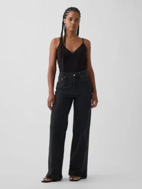 Curvy High Rise Stride Wide-Leg Jeans