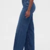 Curvy High Rise Stride Wide-Leg Jeans