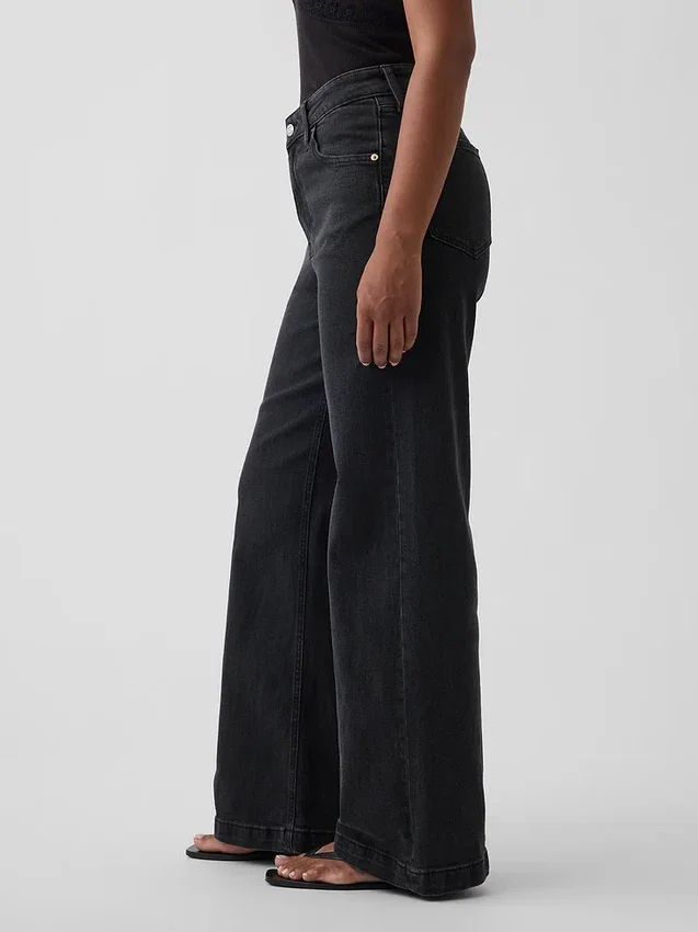 Curvy High Rise Stride Wide-Leg Jeans