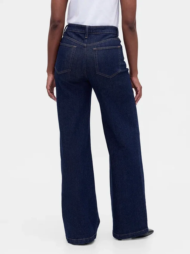 Curvy High Rise Stride Wide-Leg Jeans