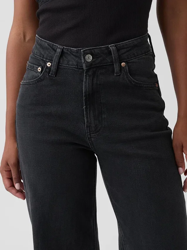 Curvy High Rise Stride Wide-Leg Jeans
