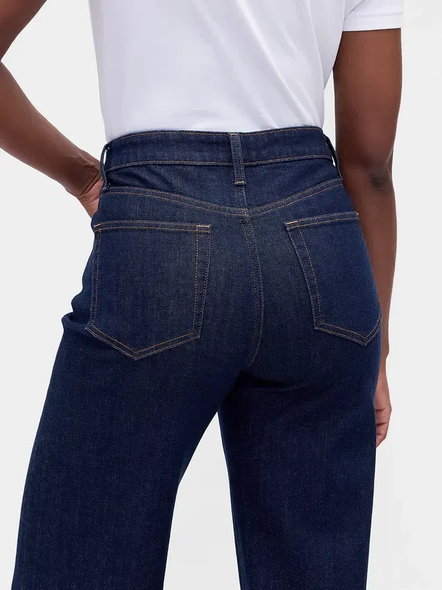 Curvy High Rise Stride Wide-Leg Jeans