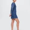 Denim Barrel-Sleeve Mini Dress