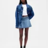 Denim Belted Mini Skirt