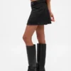 Denim Belted Mini Skirt