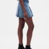 Denim Belted Mini Skirt