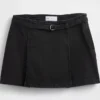 Denim Belted Mini Skirt